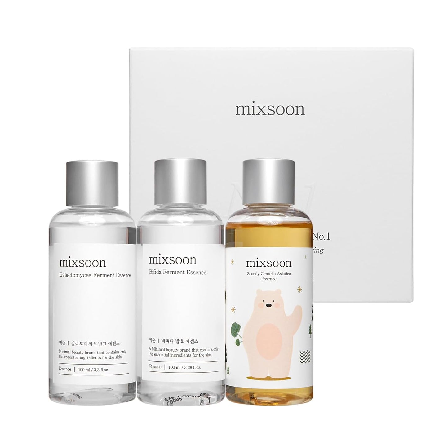No.1 Essence Layering Set (Soondy Centella Asiatica +Galactomyces+Bifida) 3.38Fl.Oz*3Ea 10.14Fl.Oz