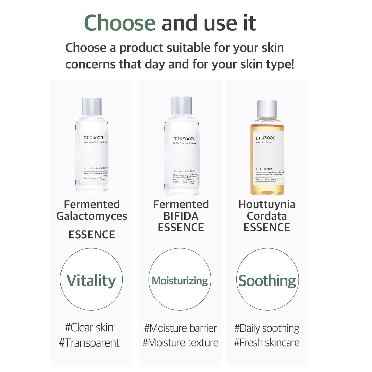 No.1 Essence Layering Set (Soondy Centella Asiatica +Galactomyces+Bifida) 3.38Fl.Oz*3Ea 10.14Fl.Oz