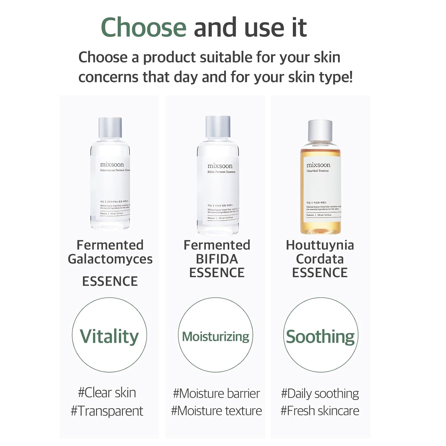No.1 Essence Layering Set (Soondy Centella Asiatica +Galactomyces+Bifida) 3.38Fl.Oz*3Ea 10.14Fl.Oz