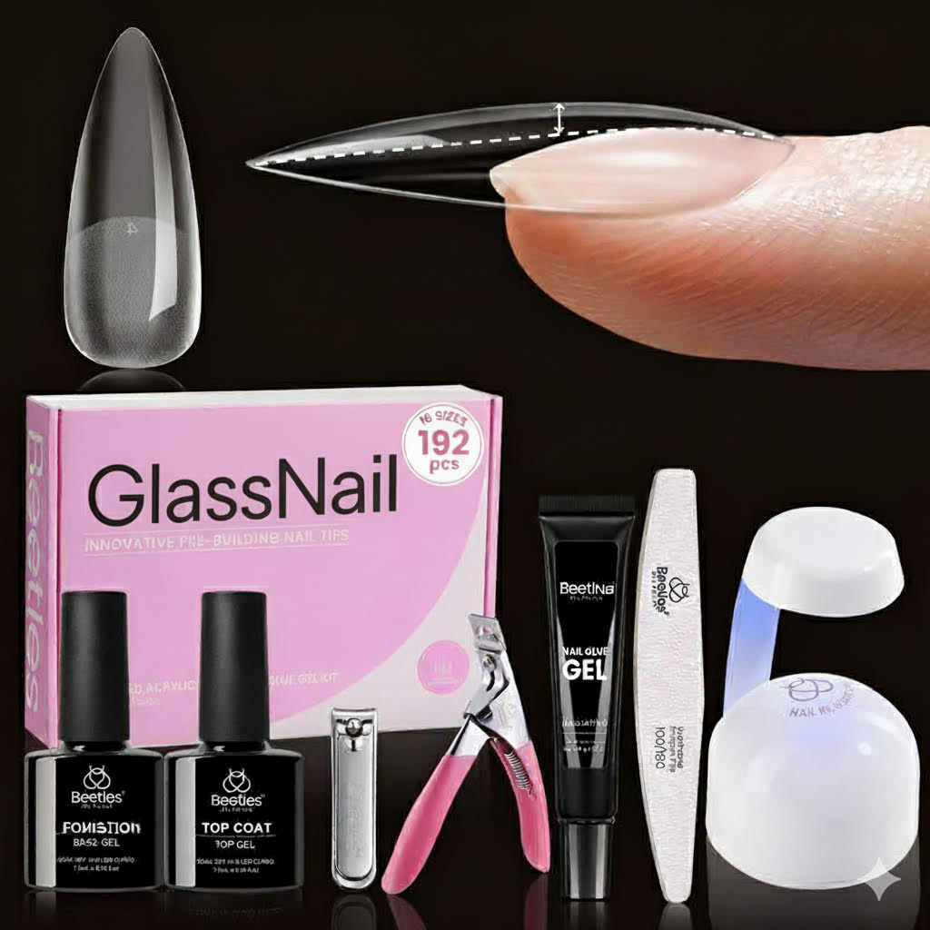 GlassNail Tipex Lite Apex Nail Tips Kit 192PCS All in One Kit